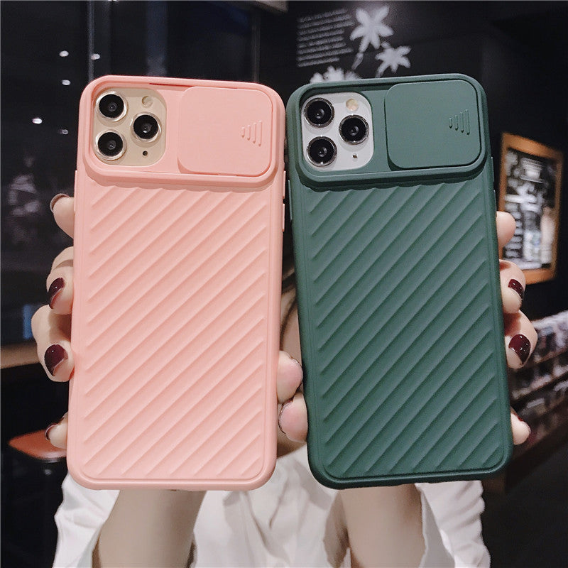 Compatible With  , Slide Camera Lens Protector Phone Case Soft Silicone Cover Matte Back Cover