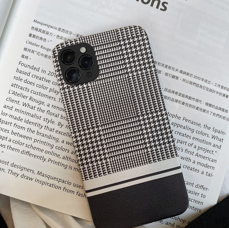 Compatible with Apple, Black houndstooth iPhone 11 phone case