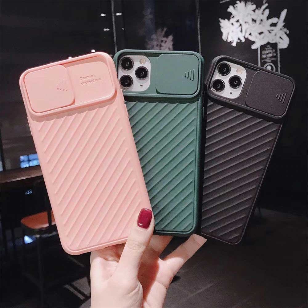 Compatible With  , Slide Camera Lens Protector Phone Case Soft Silicone Cover Matte Back Cover